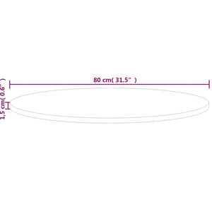 vidaXL Round Table Top ??80x1.5 cm Solid Wood Oak