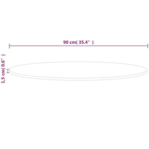 vidaXL Round Table Top ??90x1.5 cm Solid Wood Oak