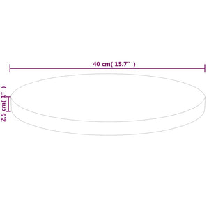 vidaXL Round Table Top Ø40x2,5 cm Untreated Solid Wood Oak