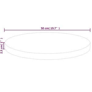 vidaXL Round Table Top Ø50x2,5 cm Untreated Solid Wood Oak