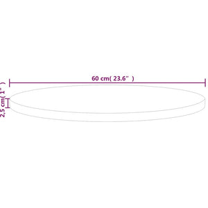 vidaXL Round Table Top Ø60x2,5 cm Untreated Solid Wood Oak