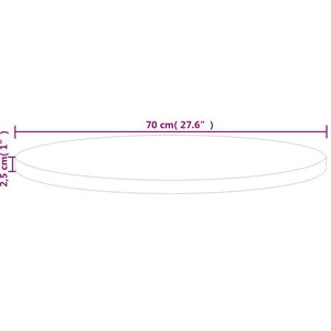 vidaXL Round Table Top Ø70x2,5 cm Untreated Solid Wood Oak