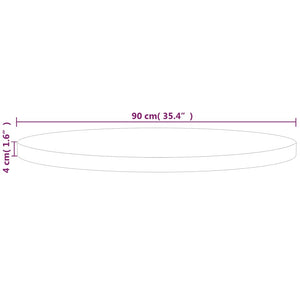 vidaXL Round Table Top Ø90x4 cm Untreated Solid Wood Oak