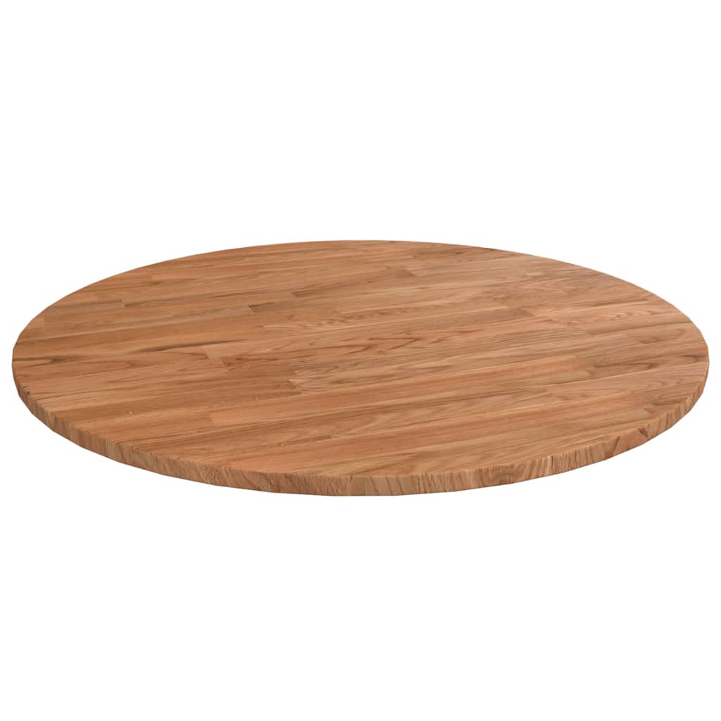 vidaXL Round Table Top Light Brown Ø50x1.5 cm Treated Solid Wood Oak