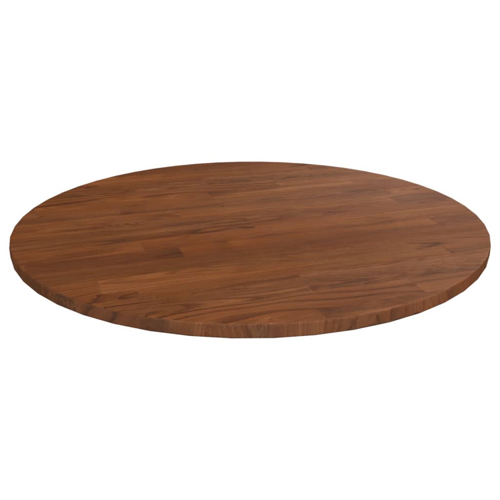 vidaXL Round Table Top Dark Brown Ø60x1.5 cm Treated Solid Wood Oak