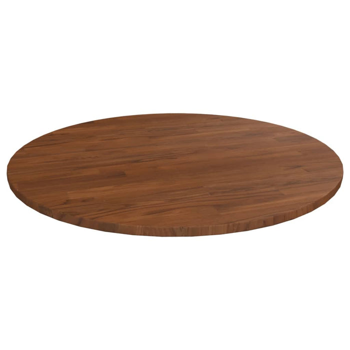 vidaXL Round Table Top Dark Brown Ø70x1.5 cm Treated Solid Wood Oak