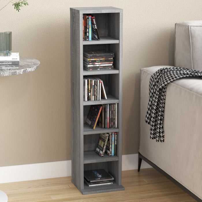 vidaXL CD Cabinet Grey Sonoma 21x20x88 cm Engineered Wood