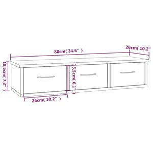 vidaXL Wall Cabinet Grey Sonoma 88x26x18.5 cm Engineered Wood