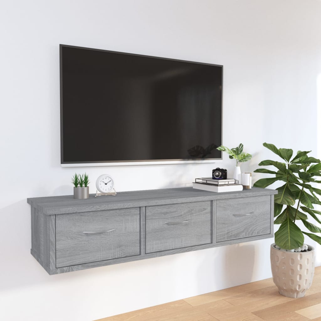 vidaXL Wall Cabinet Grey Sonoma 88x26x18.5 cm Engineered Wood