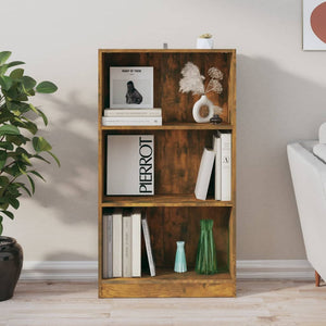 vidaXL Book Cabinet Smoked Oak 60x24x109 cm Engineered Wood