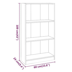 vidaXL Book Cabinet Smoked Oak 60x24x109 cm Engineered Wood