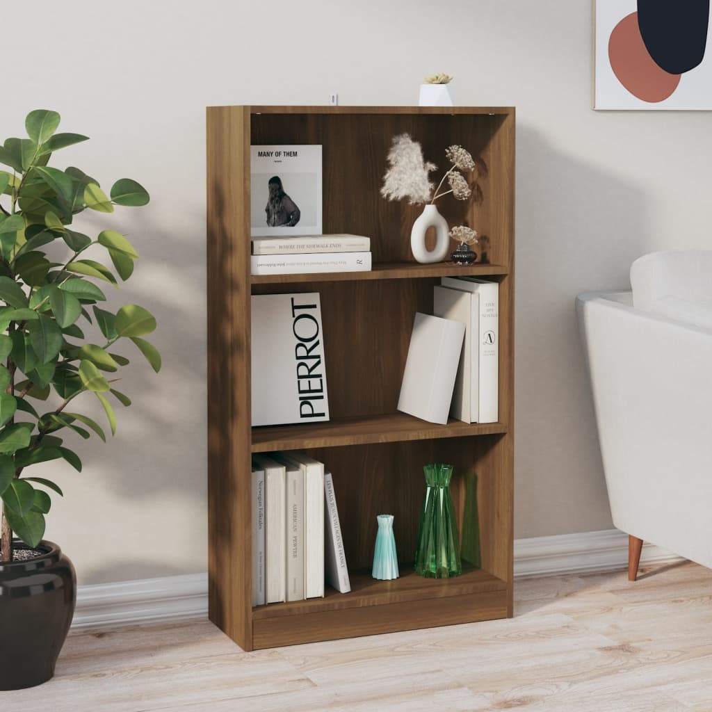 vidaXL Book Cabinet Brown Oak 60x24x109 cm Engineered Wood