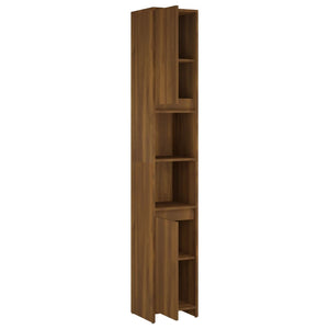 vidaXL Bathroom Cabinet Brown Oak 30x30x183.5 cm Engineered Wood