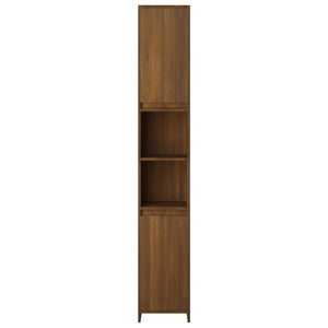 vidaXL Bathroom Cabinet Brown Oak 30x30x183.5 cm Engineered Wood