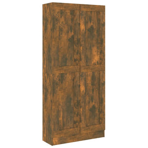 vidaXL Book Cabinet Smoked Oak 82.5x30.5x185.5 cm Engineered Wood