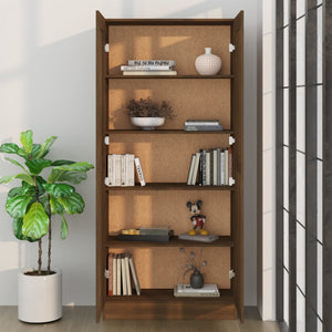 vidaXL Book Cabinet Brown Oak 82.5x30.5x185.5 cm Engineered Wood