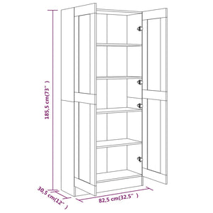 vidaXL Book Cabinet Brown Oak 82.5x30.5x185.5 cm Engineered Wood