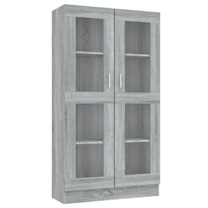 vidaXL Vitrine Cabinet Grey Sonoma 82.5x30.5x150 cm Engineered Wood