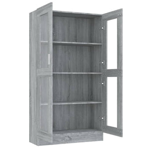 vidaXL Vitrine Cabinet Grey Sonoma 82.5x30.5x150 cm Engineered Wood