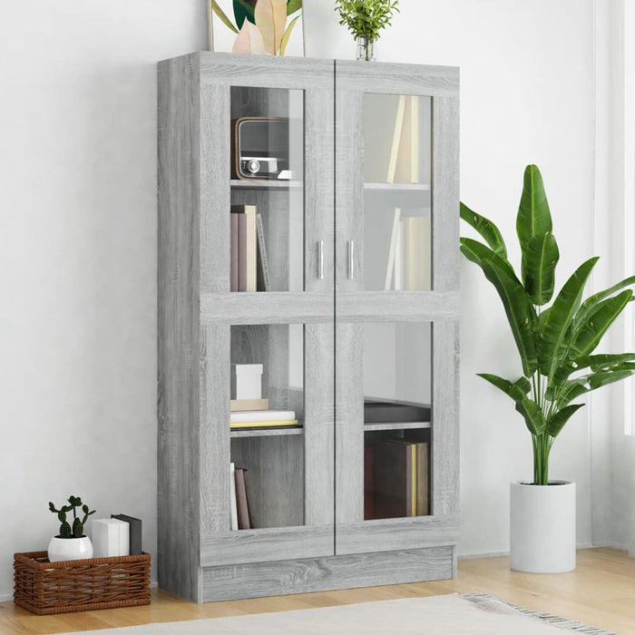 vidaXL Vitrine Cabinet Grey Sonoma 82.5x30.5x150 cm Engineered Wood