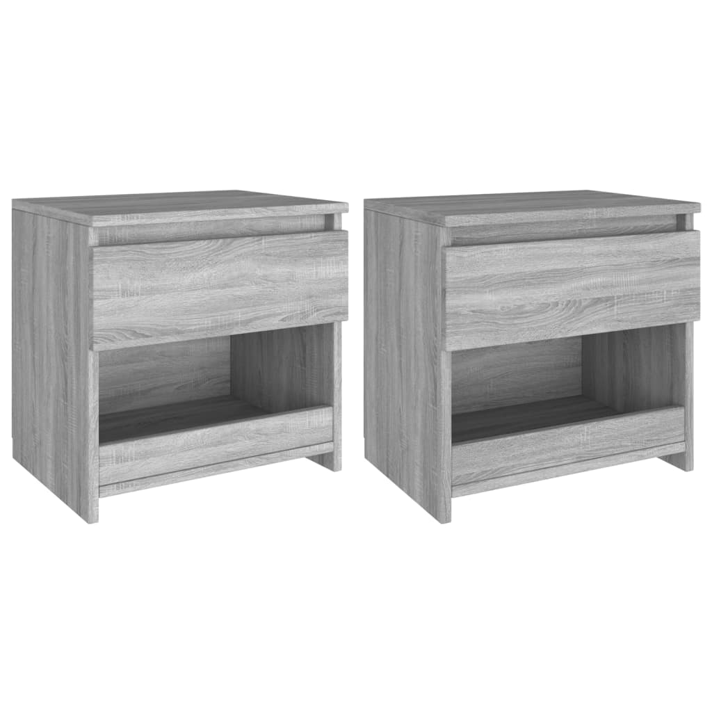 vidaXL Bedside Cabinets 2 pcs Grey Sonoma 40x30x39 cm Engineered Wood