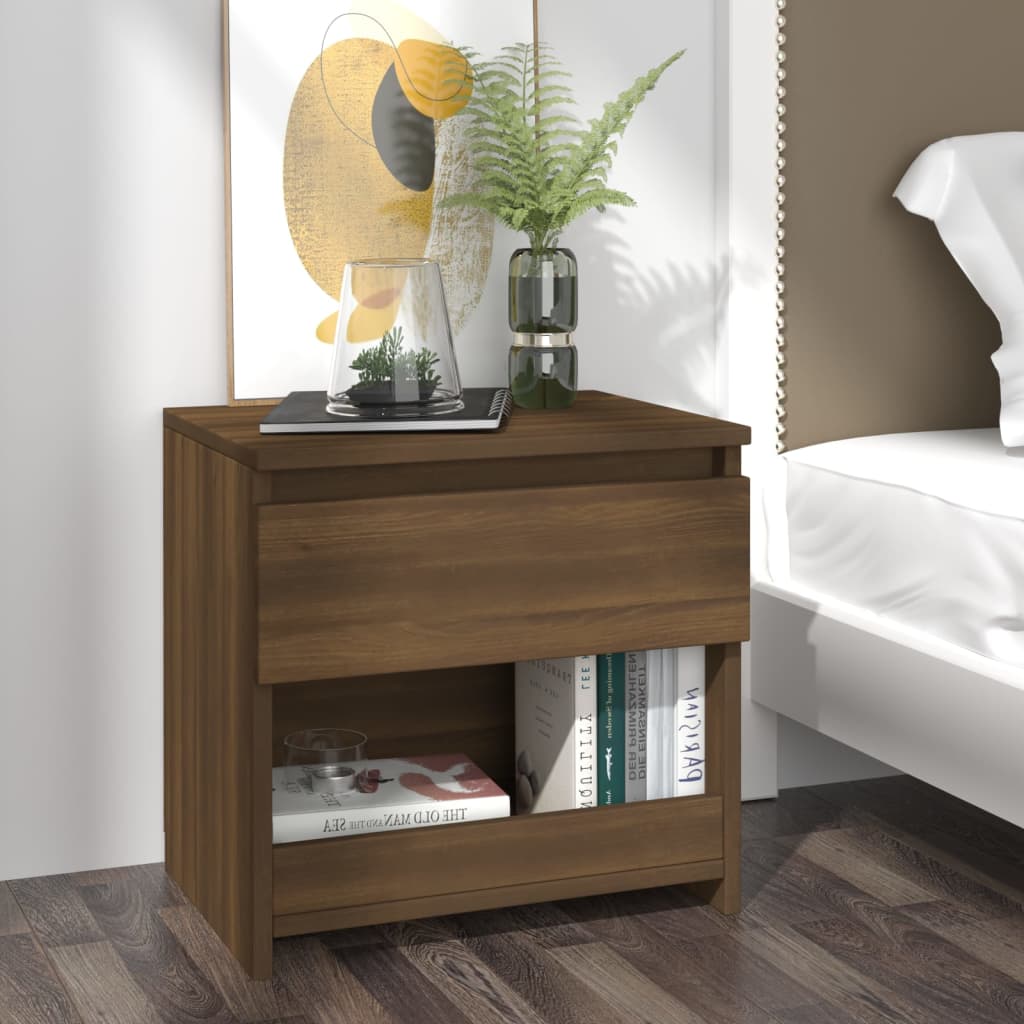 vidaXL Bedside Cabinet Brown Oak 40x30x39 cm Engineered Wood