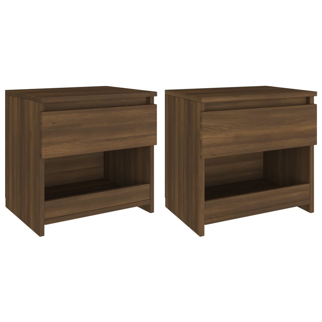 vidaXL Bedside Cabinets 2 pcs Brown Oak 40x30x39 cm Engineered Wood