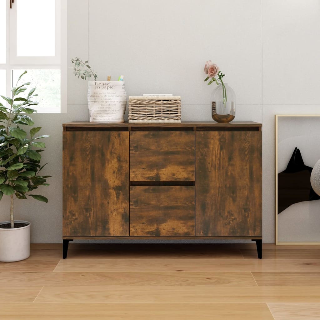 vidaXL Sideboard Smoked Oak 104x35x70 cm Engineered Wood