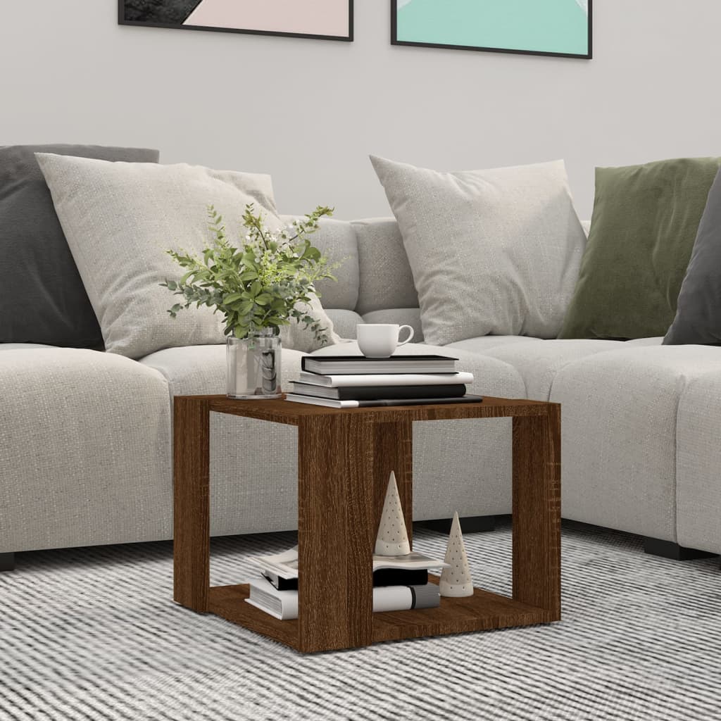 vidaXL Coffee Table Brown Oak 40x40x30 cm Engineered Wood