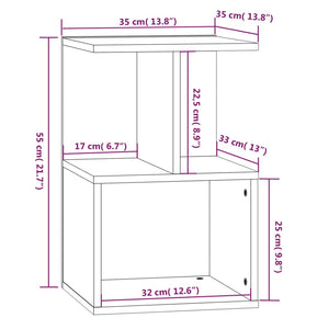 vidaXL Bedside Cabinets 2 pcs Brown Oak 35x35x55 cm Engineered Wood