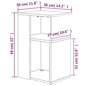 vidaXL Side Table Smoked Oak 36x30x56 cm Engineered Wood