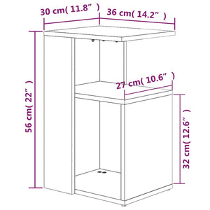 vidaXL Side Table Grey Sonoma 36x30x56 cm Engineered Wood