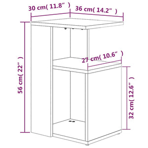 vidaXL Side Table Brown Oak 36x30x56 cm Engineered Wood