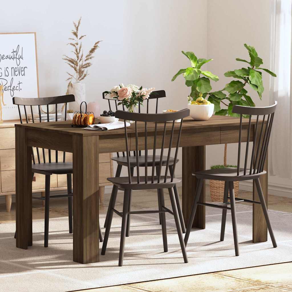 vidaXL Dining Table Brown Oak 140x74.5x76 cm Engineered Wood