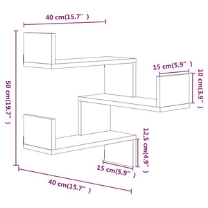 vidaXL Wall Corner Shelf Brown Oak 40x40x50 cm Engineered Wood