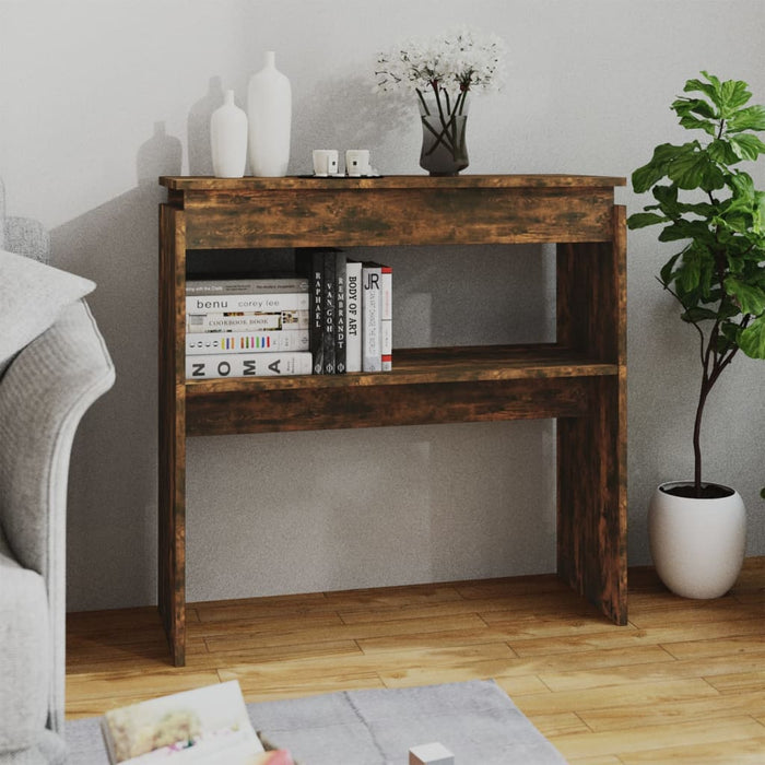 vidaXL Console Table Smoked Oak 80x30x80 cm Engineered Wood