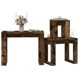 vidaXL Nesting Tables 3 pcs Smoked Oak Engineered Wood