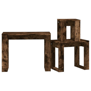 vidaXL Nesting Tables 3 pcs Smoked Oak Engineered Wood