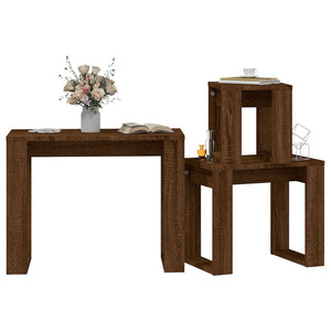 vidaXL Nesting Tables 3 pcs Brown Oak Engineered Wood