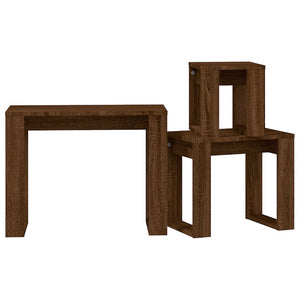 vidaXL Nesting Tables 3 pcs Brown Oak Engineered Wood