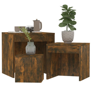 vidaXL Nesting Tables 3 pcs Smoked Oak Engineered Wood