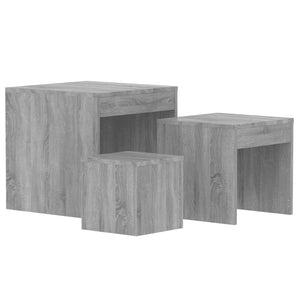 vidaXL Nesting Tables 3 pcs Grey Sonoma Engineered Wood