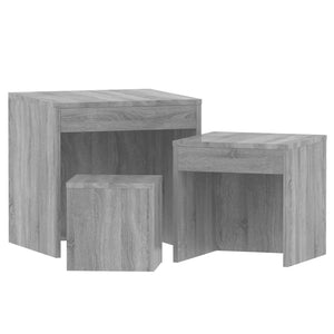 vidaXL Nesting Tables 3 pcs Grey Sonoma Engineered Wood