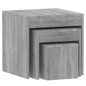 vidaXL Nesting Tables 3 pcs Grey Sonoma Engineered Wood