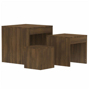 vidaXL Nesting Tables 3 pcs Brown Oak Engineered Wood