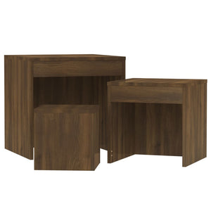 vidaXL Nesting Tables 3 pcs Brown Oak Engineered Wood