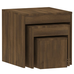 vidaXL Nesting Tables 3 pcs Brown Oak Engineered Wood