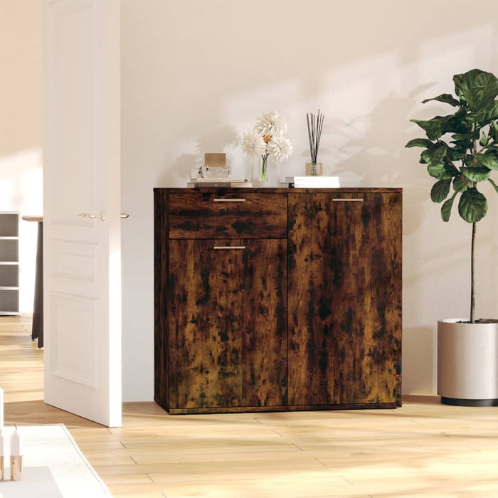 vidaXL Sideboard Smoked Oak 80x36x75 cm Engineered Wood