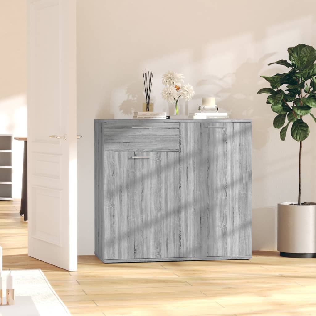 vidaXL Sideboard Grey Sonoma 80x36x75 cm Engineered Wood