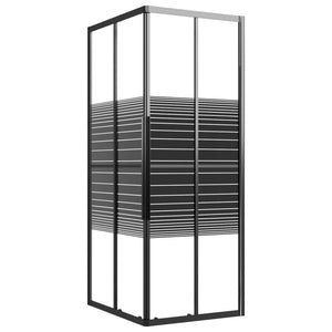 vidaXL Stripe Shower Cabin ESG 80x70x180 cm Black